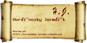 Horánszky Jermák névjegykártya